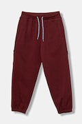 United Colors of Benetton pantaloni de trening din bumbac pentru copii culoarea bordo, uni, 3J68CF06L