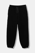 United Colors of Benetton pantaloni de trening din bumbac pentru copii culoarea negru, uni, 3J68CF06L