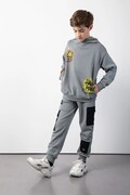 Coccodrillo spodnie dresowe z bawełną dziecięce kolor szary gładkie SPORTS BOY JUNIOR