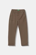 United Colors of Benetton spodnie dziecięce kolor brązowy gładkie 47K0CF03T
