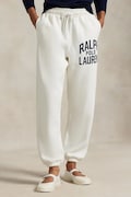 Polo Ralph Lauren spodnie dresowe damskie kolor biały z nadrukiem 211971758