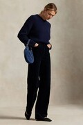 Вельветові штани Polo Ralph Lauren колір синій прямі висока посадка 211A87463
