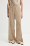 MUNTHE spodnie sztruksowe LELOUIS damskie kolor brązowy szerokie high waist 253143025310