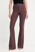 Kalhoty Elisabetta Franchi dámské, vínová barva, zvony, high waist, PA12256E2