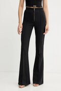 Kalhoty Elisabetta Franchi dámské, černá barva, zvony, high waist, PA12256E2