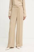 BOSS pantaloni culoarea bej, lat, high waist, 50541835