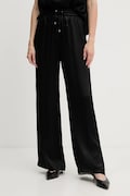 BOSS pantaloni culoarea negru, lat, high waist, 50541835
