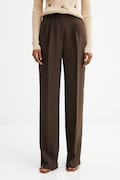 Guess spodnie THEOLINE damskie kolor brązowy szerokie high waist W5YB08 WGHC2