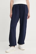 Pinko pantaloni de trening din bumbac culoarea bleumarin, uni, 105508 A2RB