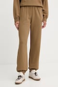 Pinko pantaloni de trening din bumbac culoarea maro, uni, 105508 A2RB