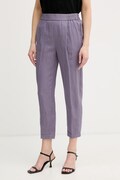 United Colors of Benetton spodnie damskie lniane fioletowe high waist 4AGHDF079