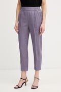 United Colors of Benetton spodnie damskie lniane fioletowe high waist 4AGHDF079