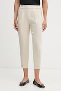 United Colors of Benetton hlače za žene od lana bež 4AGHDF079