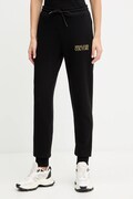 Versace Jeans Couture spodnie dresowe bawełniane damskie kolor czarny z aplikacją 79HAAT06 CF01T