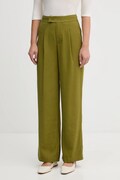 United Colors of Benetton spodnie damskie kolor zielony szerokie high waist 4K3ADF09Z