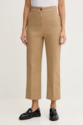 United Colors of Benetton spodnie damskie kolor beżowy proste high waist 4SJCDF07J
