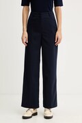 United Colors of Benetton spodnie damskie kolor granatowy proste high waist 4X8MDF07F