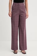 United Colors of Benetton pantaloni culoarea bordo, drept, high waist, 4X8MDF07F