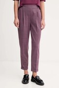 United Colors of Benetton spodnie damskie kolor bordowy fason cygaretki high waist 4X8MDF081