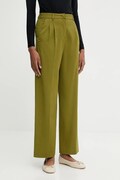 United Colors of Benetton spodnie damskie kolor zielony proste high waist 4YVXDF09R