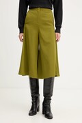 United Colors of Benetton spodnie z domieszką wełny damskie kolor zielony szerokie high waist 4YVXDF0A9