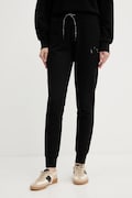 Armani Exchange spodnie dresowe bawełniane damskie kolor czarny gładkie XW000986 AF16114