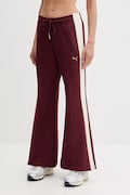 Puma pantaloni de trening culoarea bordo, cu imprimeu, 632138