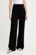 Armani Exchange spodnie z dodatkiem wełny damskie kolor czarny proste high waist XW000769 AF13774