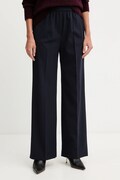 Kalhoty s příměsí vlny Weekend Max Mara PETRA tmavomodrá barva, high waist, 2525136032600