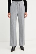 Weekend Max Mara pantaloni cu lână SPONDA culoarea gri, lat, high waist, 2525786022600