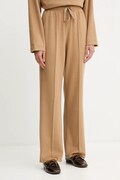 Weekend Max Mara pantaloni cu lână SPONDA culoarea verde, lat, high waist, 2525786022600