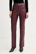 Guess spodnie damskie kolor brązowy proste high waist W5BB75 K8S30