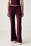 Juicy Couture pantaloni flare da donna in velluto LAYLA LOW RISE POCKET GOLD granata low waist JCSEBJ001G