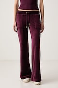 Juicy Couture pantaloni flare da donna in velluto LAYLA LOW RISE POCKET GOLD granata low waist JCSEBJ001G