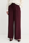 Kalhoty Twinset dámské, vínová barva, široké, high waist, 252TP2611