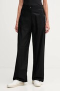 Calvin Klein Jeans spodnie bawełniane damskie kolor czarny szerokie high waist LV044D612G