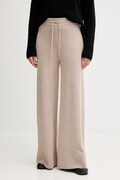 Gaudi spodnie damskie kolor beżowy szerokie high waist 521FD23002