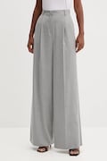 Kalhoty Marella Emme by Marella dámské, šedá barva, široké, high waist, 2525136151200