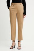 Calvin Klein spodnie damskie kolor zielony proste high waist LV044B916G