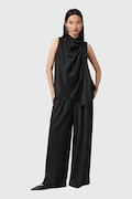 AllSaints spodnie LEANNE damskie kolor czarny szerokie medium waist W015TD