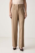 Morgan spodnie damskie beżowe high waist PLOUI.F