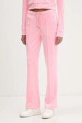 Juicy Couture spodnie dresowe welurowe kolor różowy z aplikacją JCWBJ225307