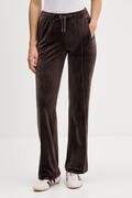 Juicy Couture spodnie dresowe welurowe damskie kolor brązowy z aplikacją JCWBJ225307