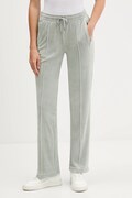 Juicy Couture spodnie dresowe welurowe damskie kolor szary z aplikacją JCWBJ225307