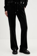 Juicy Couture pantaloni de trening din velur culoarea negru, cu imprimeu, JCWBJ225307