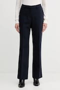 Gant pantaloni culoarea bleumarin, drept, high waist, 4150334