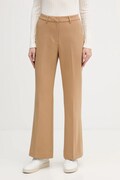 Gant spodnie damskie kolor brązowy proste high waist 4150334