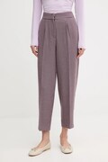 United Colors of Benetton spodnie damskie kolor bordowy proste high waist 44BWDF0AE