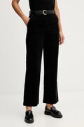 Sisley pantaloni culoarea negru, drept, high waist, 49L0LF07U