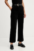 Sisley pantaloni culoarea negru, drept, high waist, 49L0LF07U